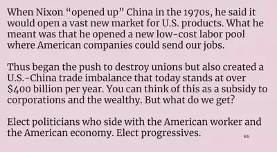 Nixon opened up China for corporations